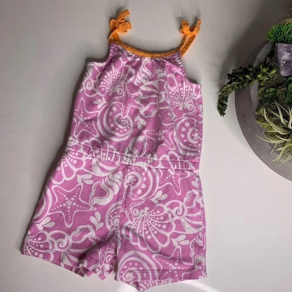 Gymboree Cotton Pink Ocean Mermaid Romper Girl 5 casual clothes